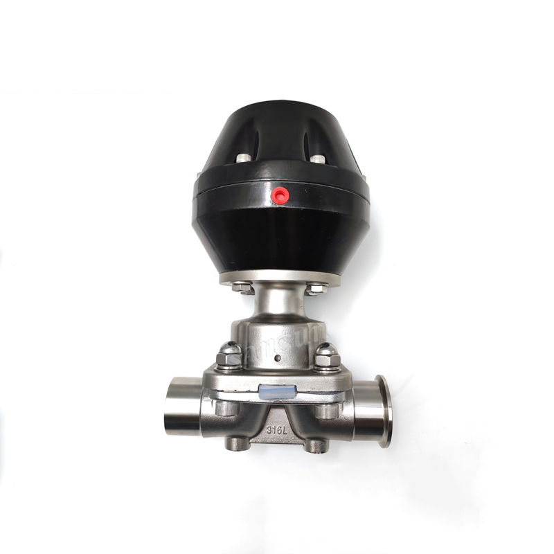 Válvula de diafragma automática de aire higiénico con actuador neumático de plástico