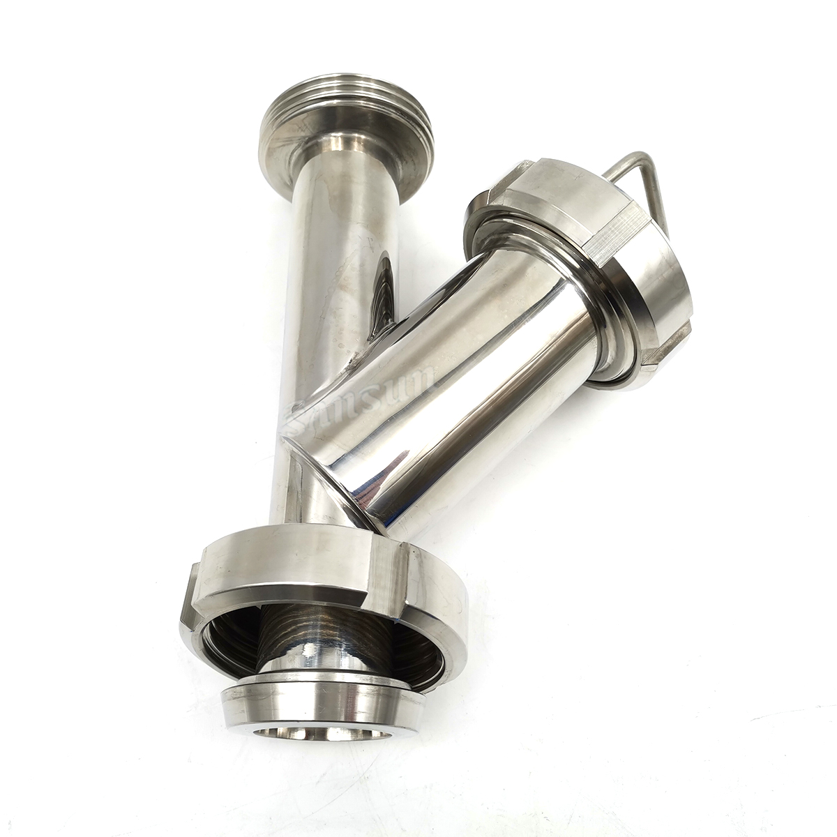 Colador higiénico tipo Y macho de acero inoxidable con tuerca para cerveza