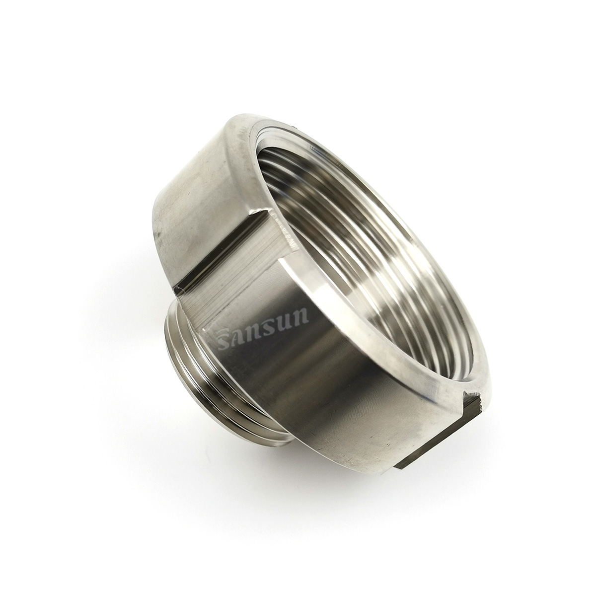 Adaptador macho NPT higiénico sanitario de acero inoxidable con tuerca para cerveza