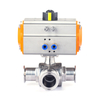 SS 304 Válvula de bolsas de sujeción de puerto t Pneumatic