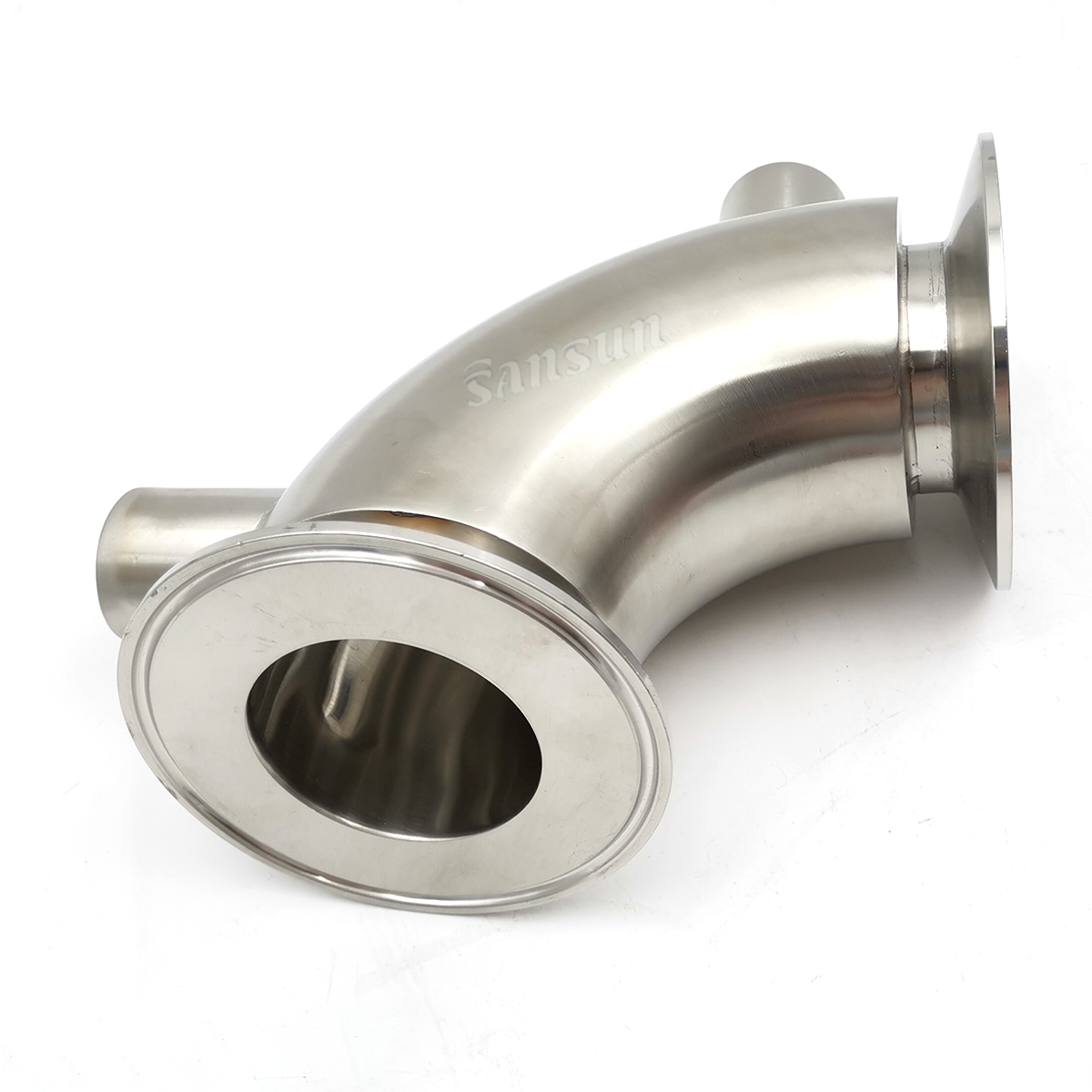 Codo x 90 Grados Clamp con revestimiento de calefacción de acero inoxidable sanitario SST-304